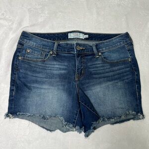 torrid Blue Frayed Hem Denim Shorts